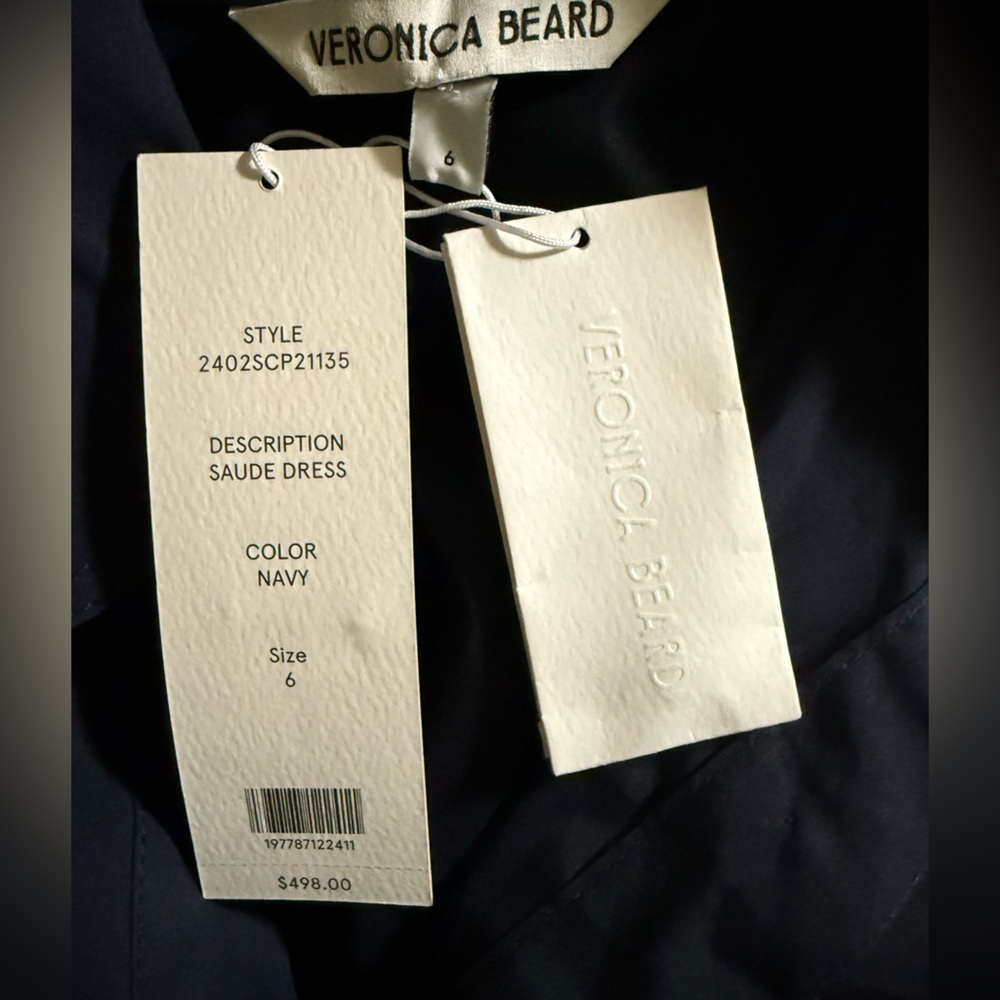 Veronica beard Saude cargo dress poplin nwt roll tab 6 navy poplin shirtdress - Picture 6 of 9